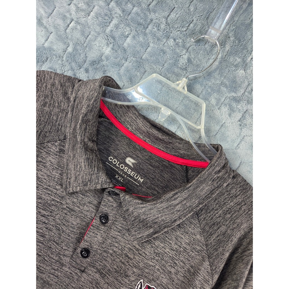 Colosseum NC State Wolfpack Mens XXL Gray Heathered Performance Polo Shirt